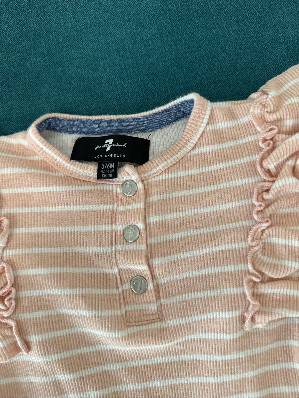 Pink Stripe Ruffle Baby One-Piece - Picture 2 of 4
